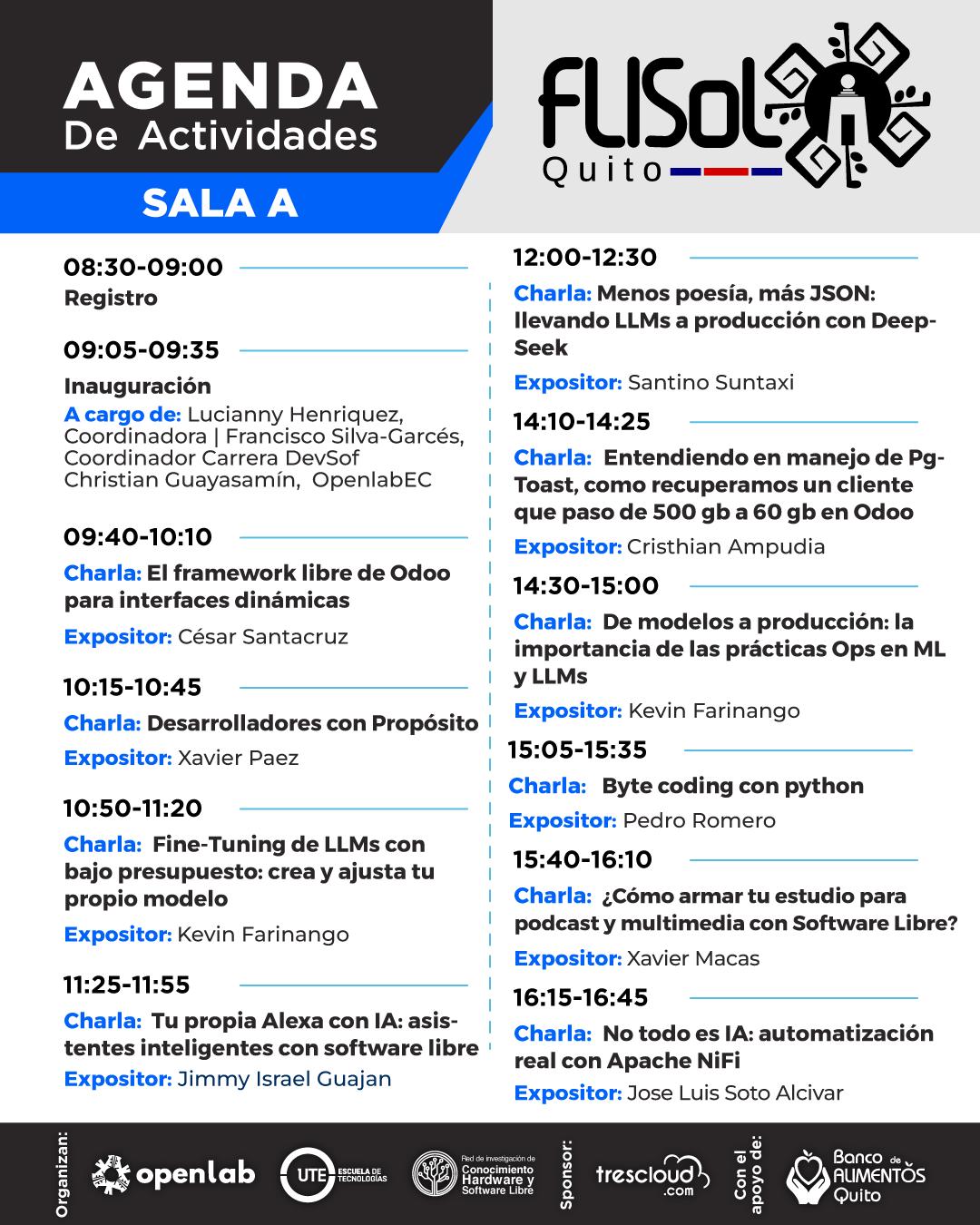 Charlas y Talleres Flisol 2026, el evento de Software Libre en QUITO