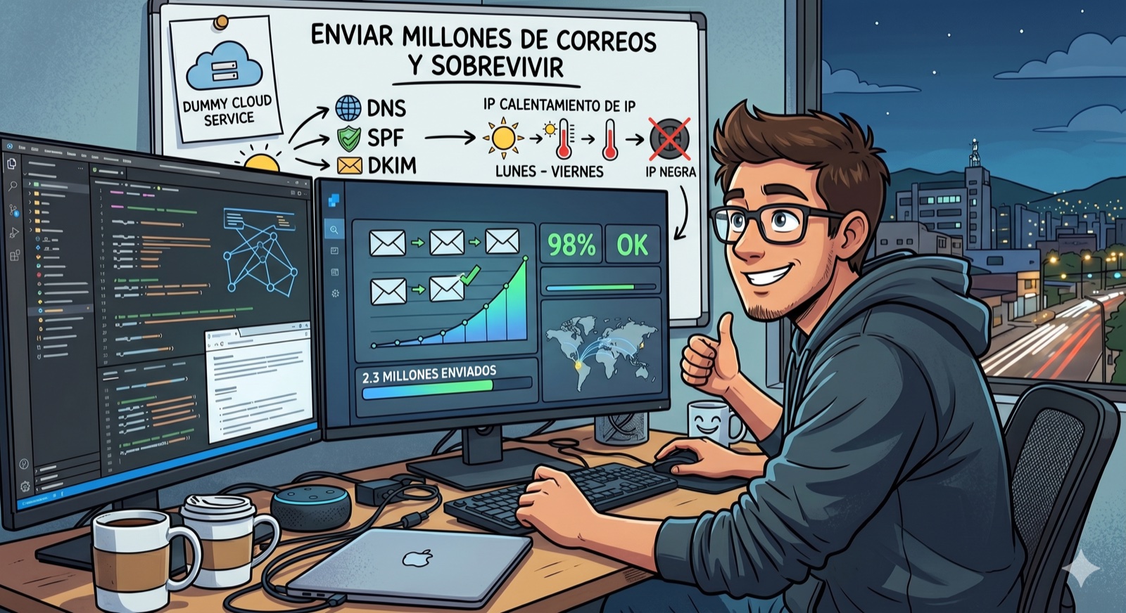 Enviar millones de correos y no morir en el intento